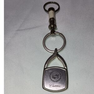 Cadillac Silver Key Chain with Logo (Size 5.5 inches)